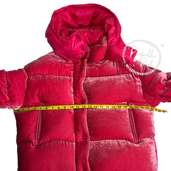 Moncler Hot Pink Velvet Quilted Down Puffer Jacket Goose Down Puffer Coat - Picture 14 of 16